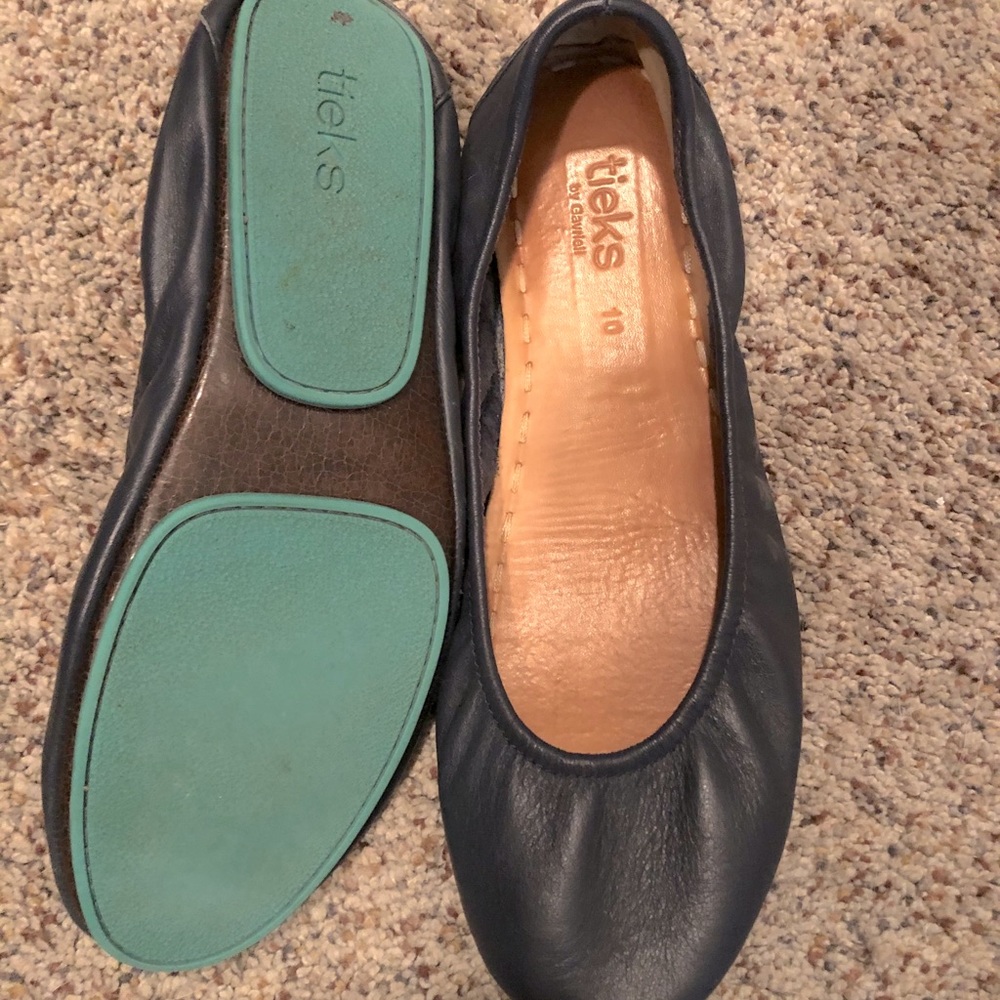 TIEKS original ballet flats. Navy Blue leather 10